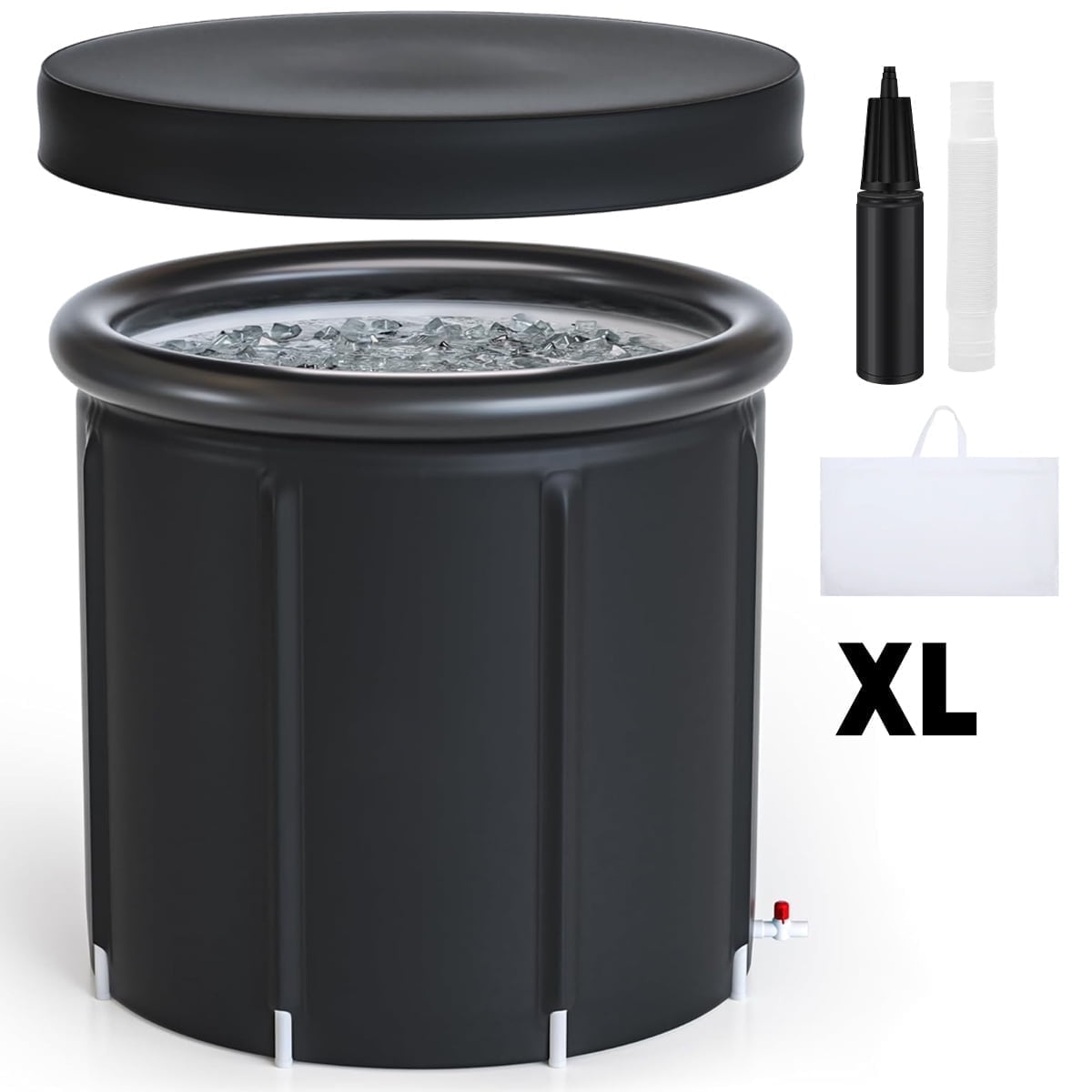 Ice Bath Tub for Athletes, Portable Ice Bath at Home, Inflatable Cold Plunge Tub for Adults, Large Ice Bathtub Outdoor, Cold Bath with Cover